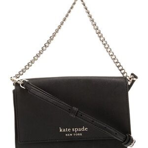 Kate Spade Black Crossbody with Silver Chain